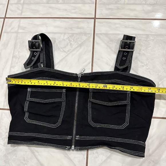 Nicole Miller Y2K Grunge 2 Piece Set Crop Top Size Large and Pants Size Small - Picture 12 of 14